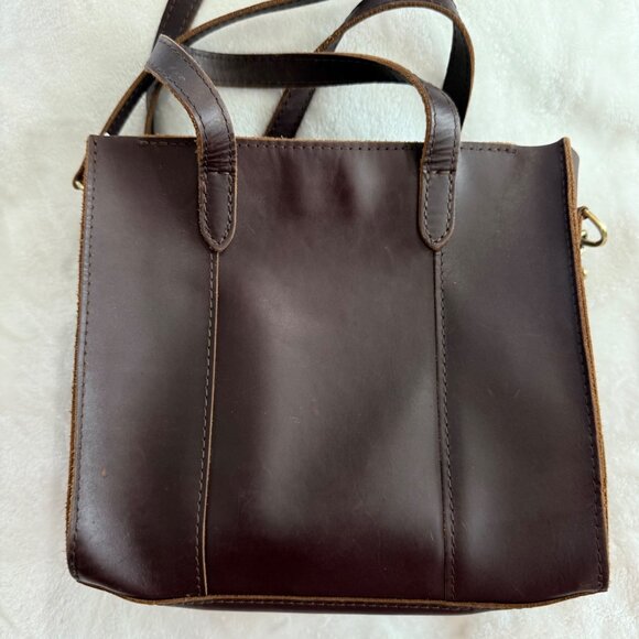 Portland Leather Goods Lola brown shoulder crossbody tote handbag - Picture 7 of 9
